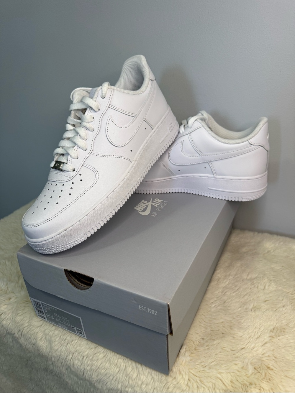 Nike Air Force 1 All-White Low Top Sneakers